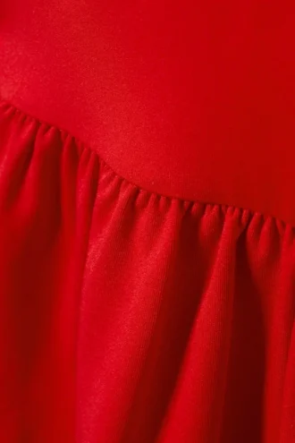 Mini Balloon T-Shirt Dress – Red