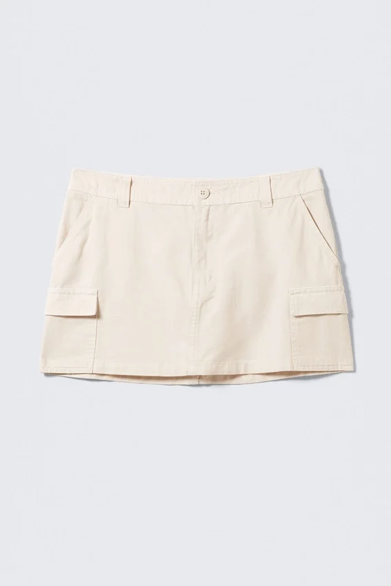 Mini Cotton Cargo Skirt – Off-White Mini Cotton Cargo Skirt – Off-White