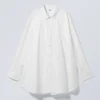 Mini Cotton Poplin Shirt Dress – White Mini Cotton Poplin Shirt Dress – White