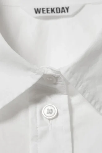 Mini Cotton Poplin Shirt Dress – White