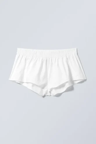 Mini Cotton Shorts – White