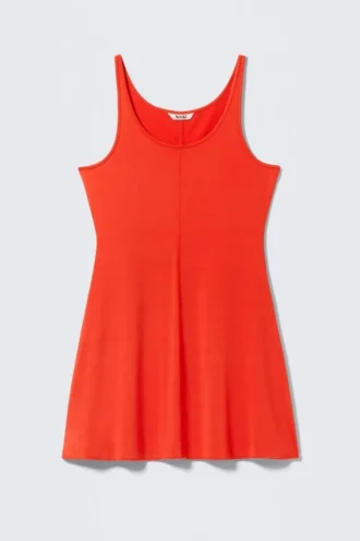 Mini Jersey Tank Dress – Bright Red