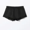 Mini Lace Satin Shorts – Black Mini Lace Satin Shorts – Black
