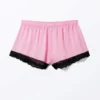 Mini Lace Satin Shorts – Pink – Black Lace Mini Lace Satin Shorts – Pink – Black Lace