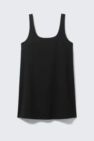 Mini Pinafore Dress – Black
