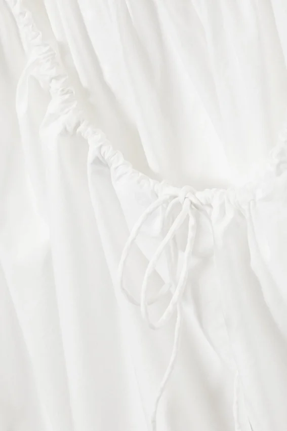 Mini Poplin Strap Dress – White Mini Poplin Strap Dress – White