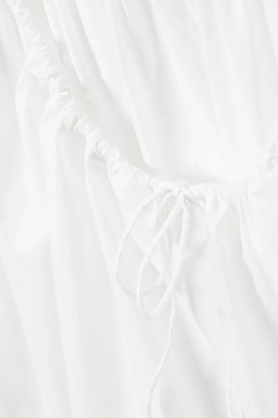Mini Poplin Strap Dress – White Mini Poplin Strap Dress – White
