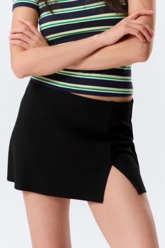 Mini Slit Skirt – Black