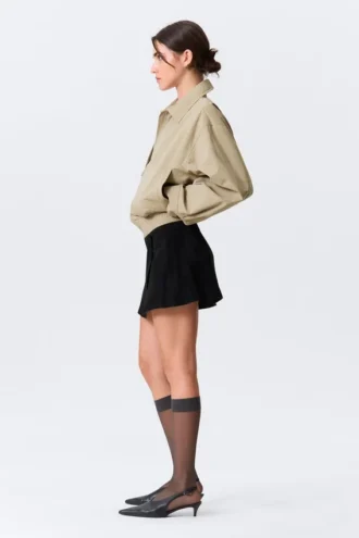 Mini Suede Wrap Skirt – Black