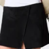 Mini Suede Wrap Skirt – Black Mini Suede Wrap Skirt – Black