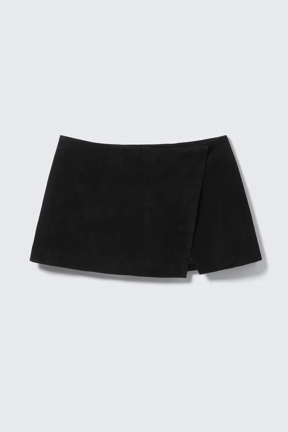 Mini Suede Wrap Skirt – Black Mini Suede Wrap Skirt – Black