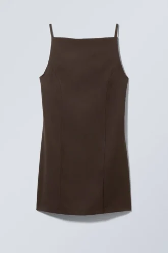 Mini Suiting Dress – Dark Brown
