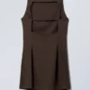 Mini Suiting Dress – Dark Brown Mini Suiting Dress – Dark Brown