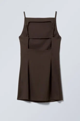 Mini Suiting Dress – Dark Brown