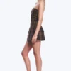 Mini Tube Suiting Dress – Checked Dark Brown Mini Tube Suiting Dress – Checked Dark Brown