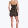Mini Tube Suiting Dress – Checked Dark Brown Mini Tube Suiting Dress – Checked Dark Brown