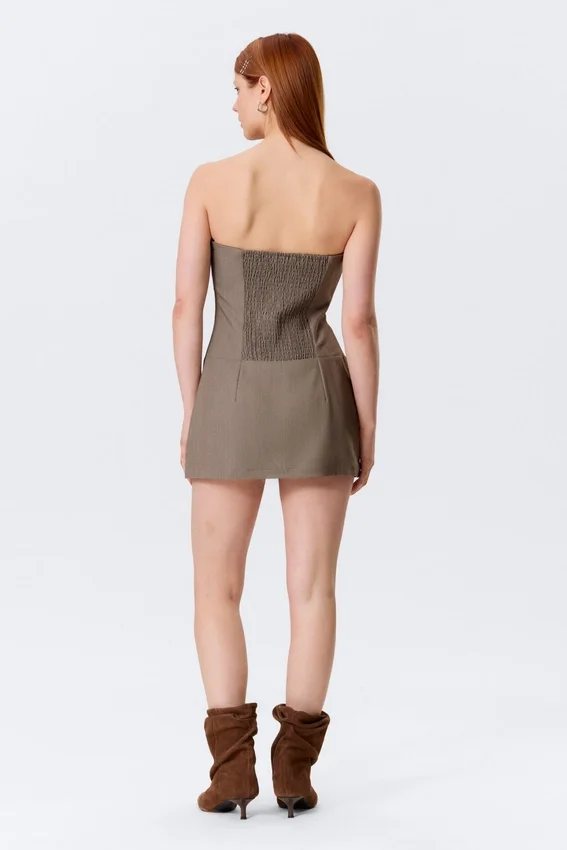 Mini Tube Suiting Dress – Mole Melange Mini Tube Suiting Dress – Mole Melange