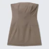 Mini Tube Suiting Dress – Mole Melange Mini Tube Suiting Dress – Mole Melange