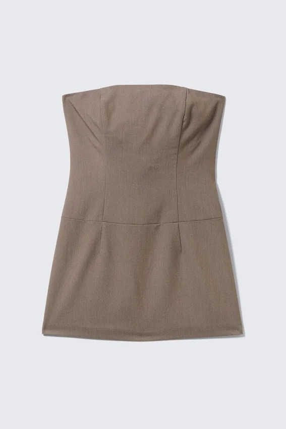 Mini Tube Suiting Dress – Mole Melange Mini Tube Suiting Dress – Mole Melange