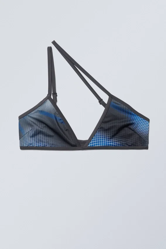 Minimal Asymmetric Printed Bikini Top – Speed Blue Minimal Asymmetric Printed Bikini Top – Speed Blue