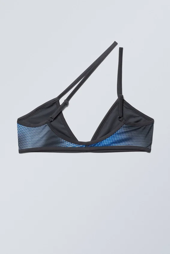 Minimal Asymmetric Printed Bikini Top – Speed Blue Minimal Asymmetric Printed Bikini Top – Speed Blue