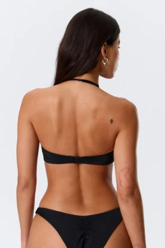 Minimal Halter Bikini Top – Black