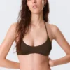 Minimal Halter Bikini Top – Dark Brown Minimal Halter Bikini Top – Dark Brown