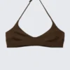 Minimal Halter Bikini Top – Dark Brown Minimal Halter Bikini Top – Dark Brown