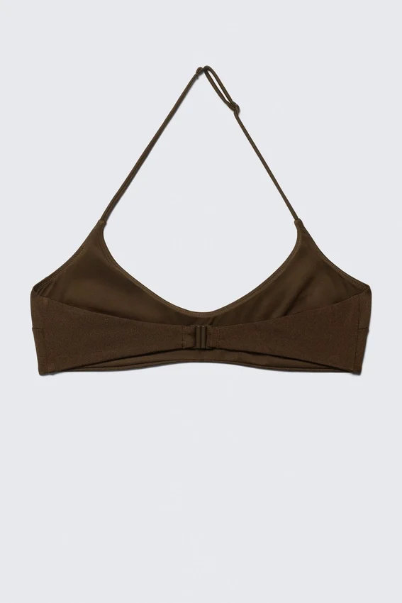 Minimal Halter Bikini Top – Dark Brown Minimal Halter Bikini Top – Dark Brown
