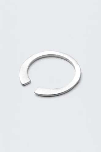 Minimal Silver-Plated Open Ring – Silver