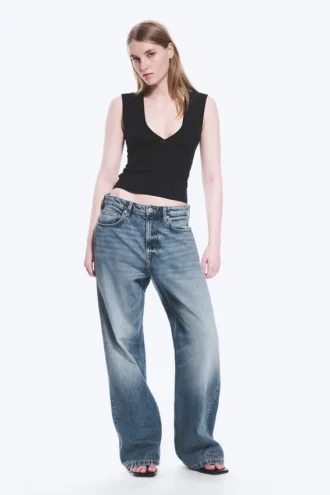 Missy Low Rise Loose Straight Jeans – Blue Horses – Medium Blue Missy Low Rise Loose Straight Jeans – Blue Horses – Medium Blue