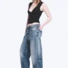 Missy Low Rise Loose Straight Jeans – Blue Horses – Medium Blue Missy Low Rise Loose Straight Jeans – Blue Horses – Medium Blue