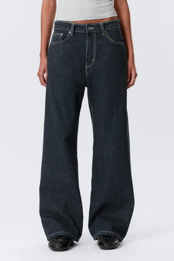 Missy Low Rise Loose Straight Jeans – Blue Rinse – Dark Blue Missy Low Rise Loose Straight Jeans – Blue Rinse – Dark Blue