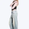 Missy Low Rise Loose Straight Jeans – Broken Blue – Light Blue Missy Low Rise Loose Straight Jeans – Broken Blue – Light Blue