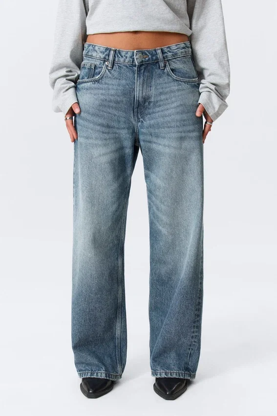 Missy Low Rise Loose Straight Jeans – Mountain Blue – Medium Blue Missy Low Rise Loose Straight Jeans – Mountain Blue – Medium Blue