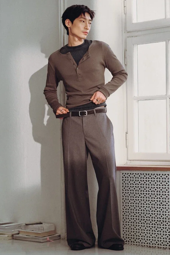 Moe Trousers Relaxed Fit Low Waist – Grey Melange Moe Trousers Relaxed Fit Low Waist – Grey Melange