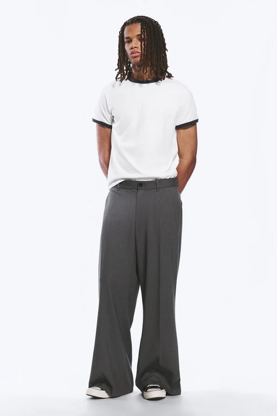 Moe Trousers Relaxed Fit Low Waist – Grey Melange Moe Trousers Relaxed Fit Low Waist – Grey Melange