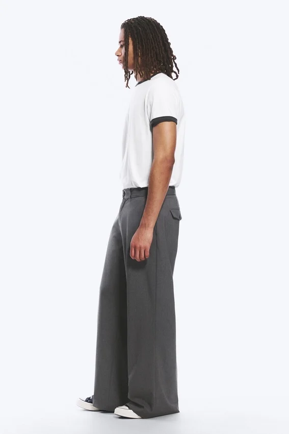 Moe Trousers Relaxed Fit Low Waist – Grey Melange Moe Trousers Relaxed Fit Low Waist – Grey Melange