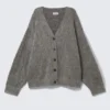 Mohair Blend Cardigan – Dark Grey Mohair Blend Cardigan – Dark Grey