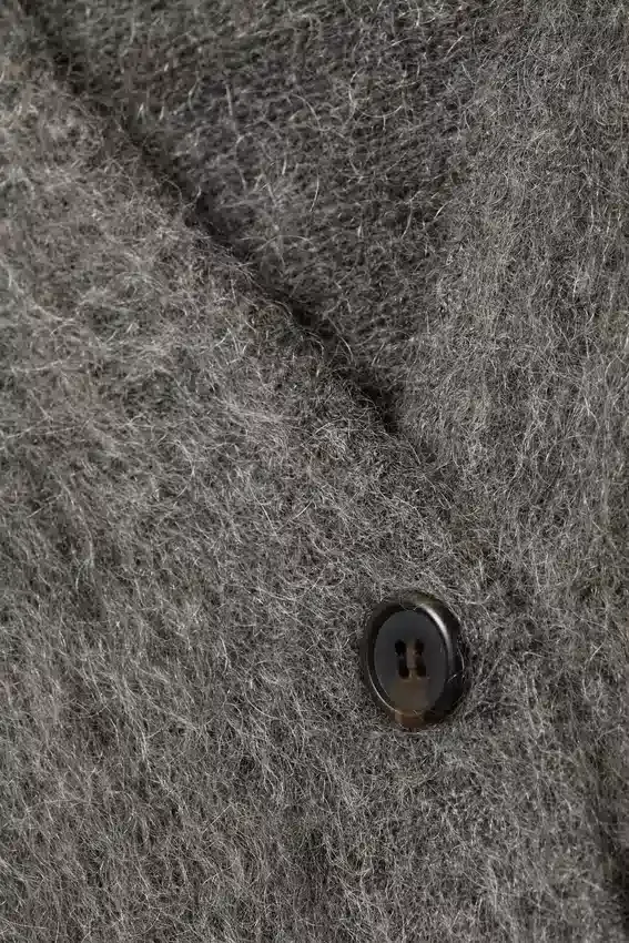 Mohair Blend Cardigan – Dark Grey Mohair Blend Cardigan – Dark Grey
