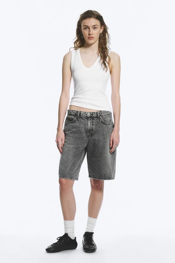 Monterey Low Rise Denim Shorts – Grey Fade – Grey Monterey Low Rise Denim Shorts – Grey Fade – Grey