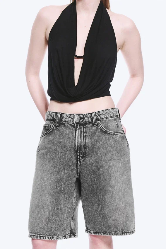 Monterey Low Rise Denim Shorts – Grey Fade – Grey Monterey Low Rise Denim Shorts – Grey Fade – Grey