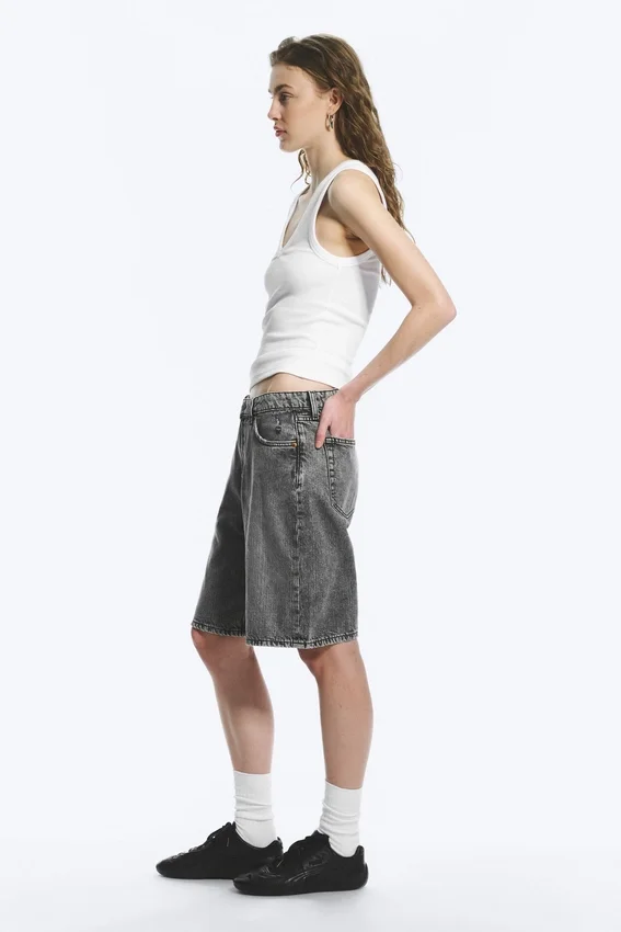 Monterey Low Rise Denim Shorts – Grey Fade – Grey Monterey Low Rise Denim Shorts – Grey Fade – Grey