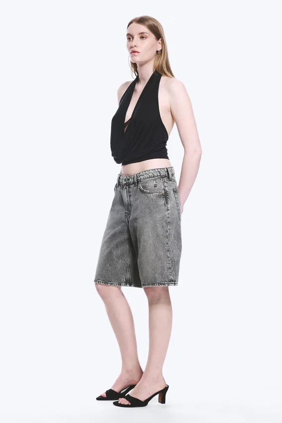 Monterey Low Rise Denim Shorts – Grey Fade – Grey Monterey Low Rise Denim Shorts – Grey Fade – Grey