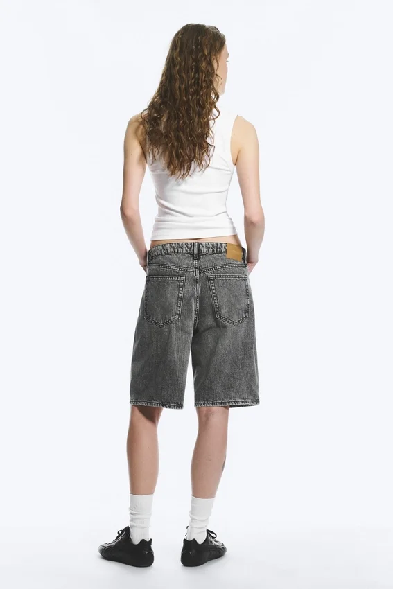 Monterey Low Rise Denim Shorts – Grey Fade – Grey Monterey Low Rise Denim Shorts – Grey Fade – Grey