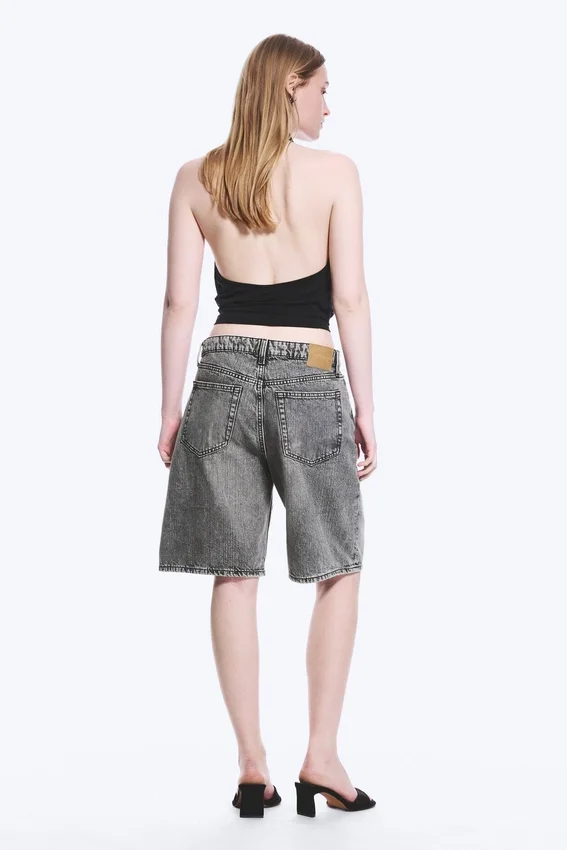 Monterey Low Rise Denim Shorts – Grey Fade – Grey Monterey Low Rise Denim Shorts – Grey Fade – Grey