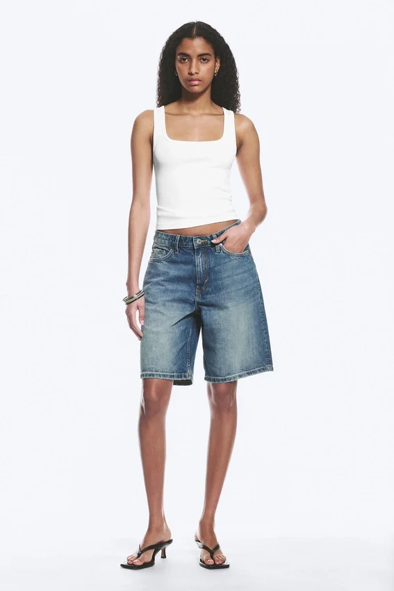 Monterey Low Rise Denim Shorts – Radio Blue – Medium Blue Monterey Low Rise Denim Shorts – Radio Blue – Medium Blue