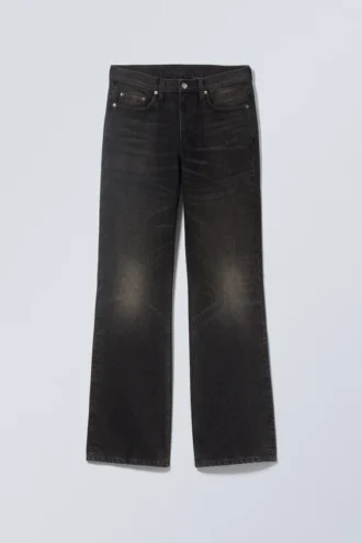 Moon Mid Rise Regular Bootcut Jeans – Deep Night – Black