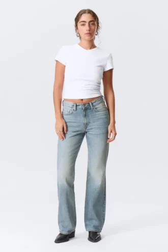 Moon Mid Rise Regular Bootcut Jeans – Seventeen Blue – Medium Blue