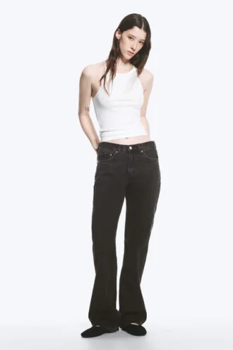 Moon Mid Rise Regular Bootcut Jeans – Tuned Black – Black
